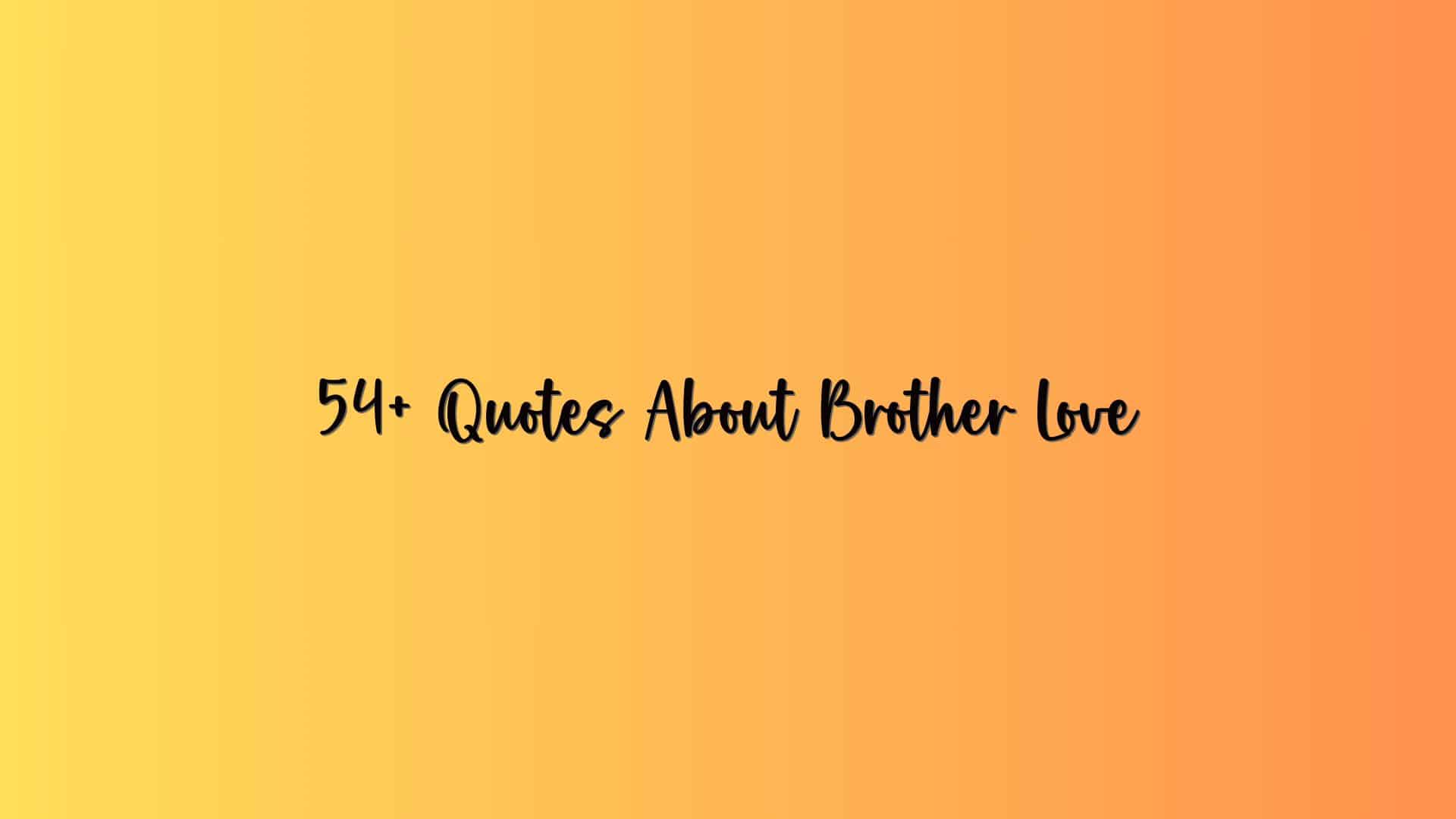 54+ Quotes About Brother Love